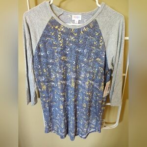 NWT LuLaRoe Floral Randy 3/4 Sleeve Tee